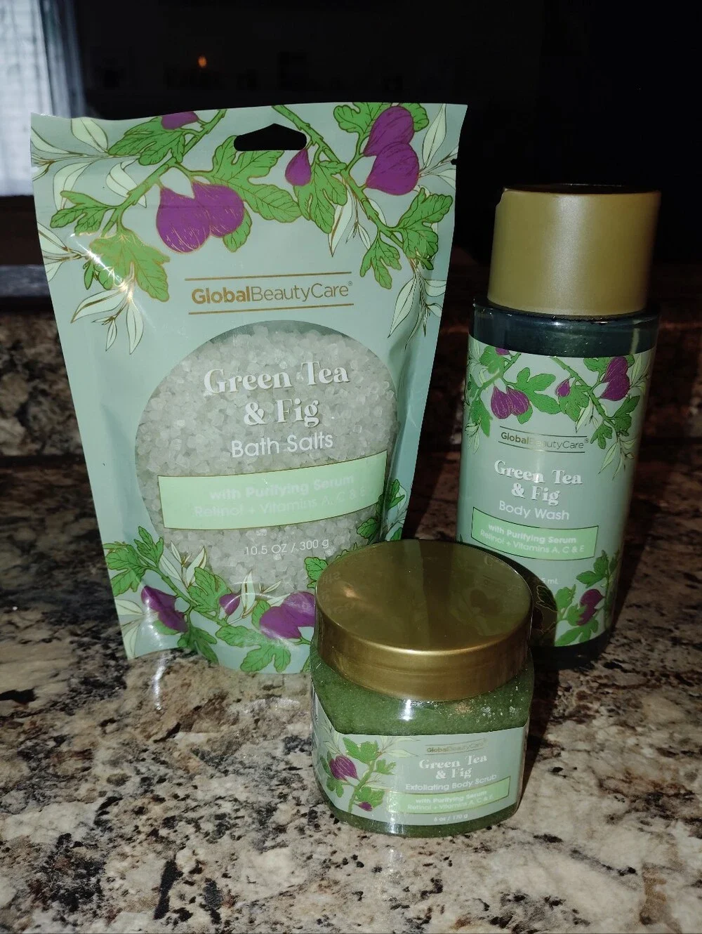Green Tea & Fig Bath Set - Green Spa Set New